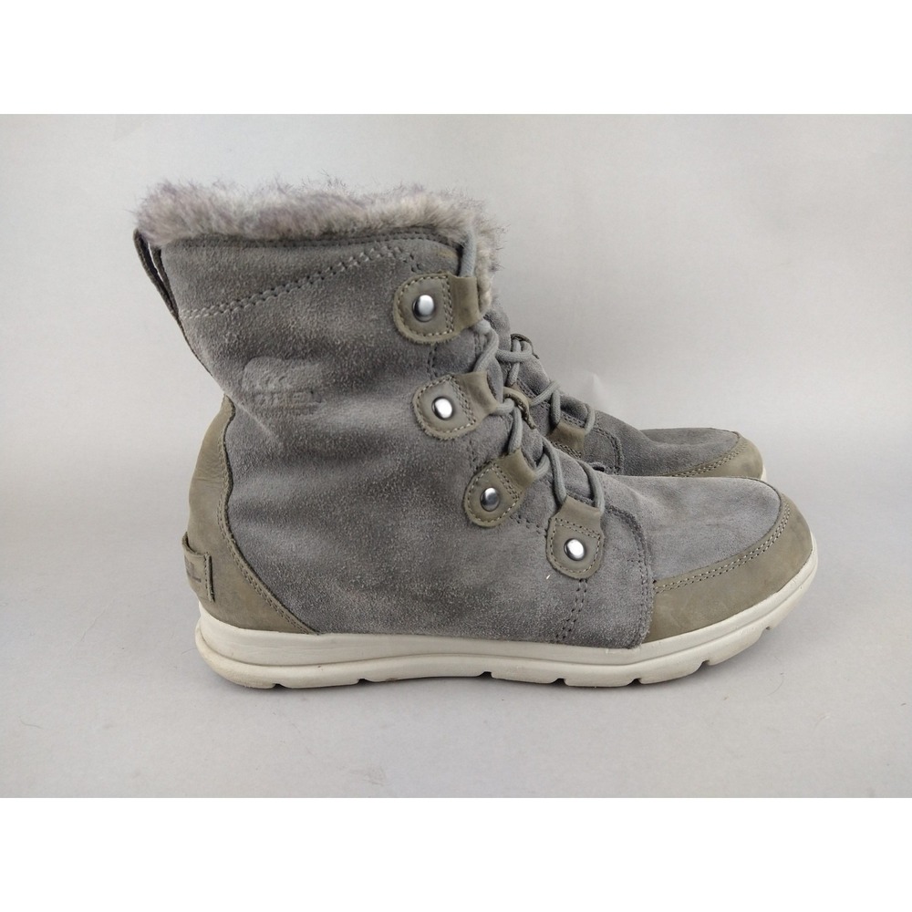Sorel Gray Suede Fur-Lined Winter Boots